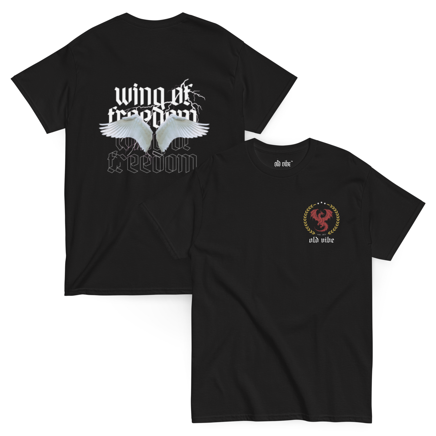 old vibe t-shirt:wing of freedom