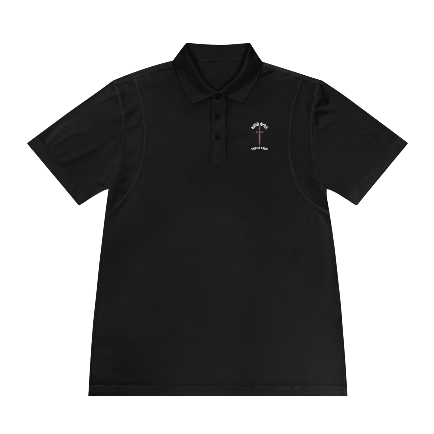 God Son Never Fall Black Polo Shirt 