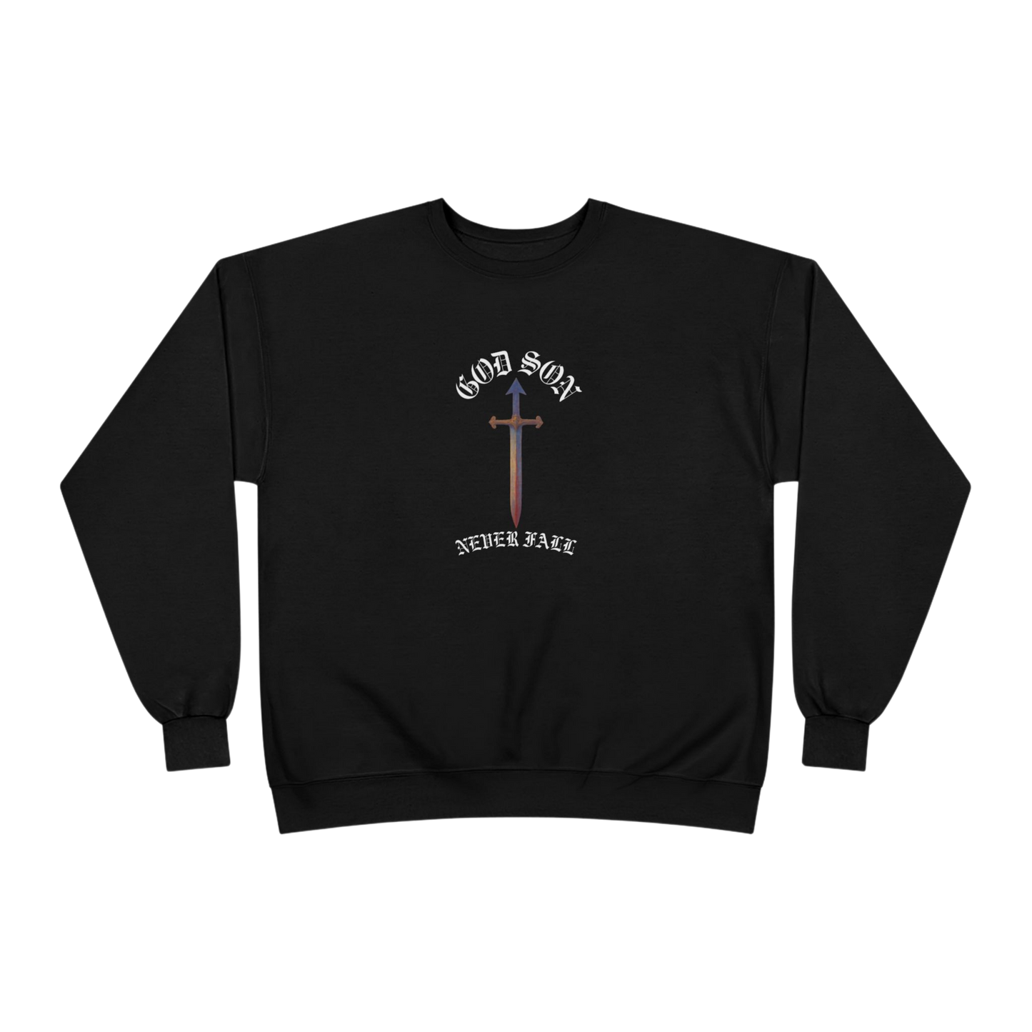 God Son Never Fall Crewneck Black Sweatshirt 