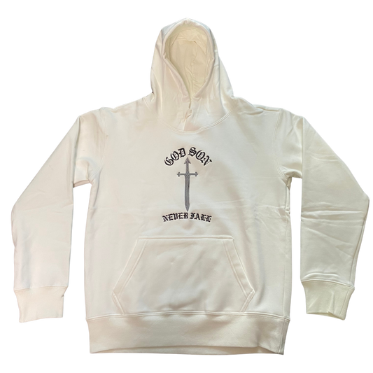 GOD SON NEVER FALL white hoodie