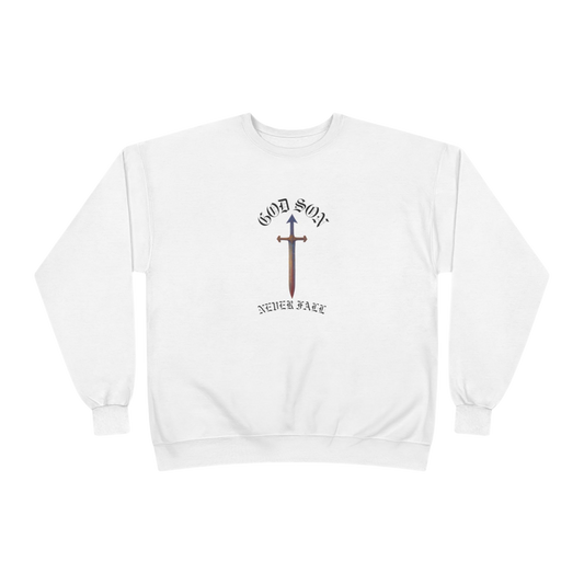 God Son Never Fall Crewneck White Sweatshirt 