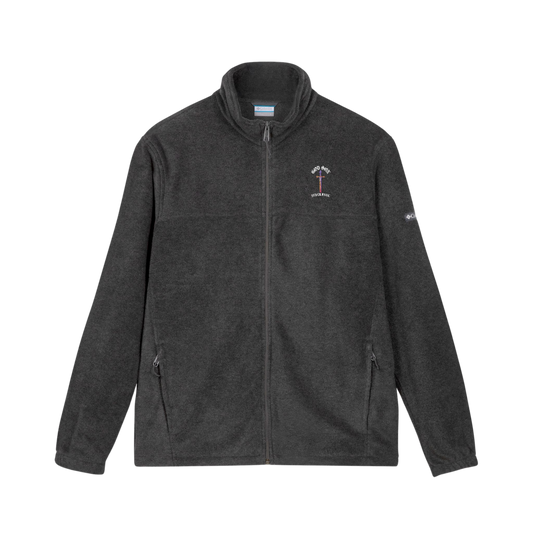 God Son Never Fall Palm Tree Embroidery Fleece Jacket 