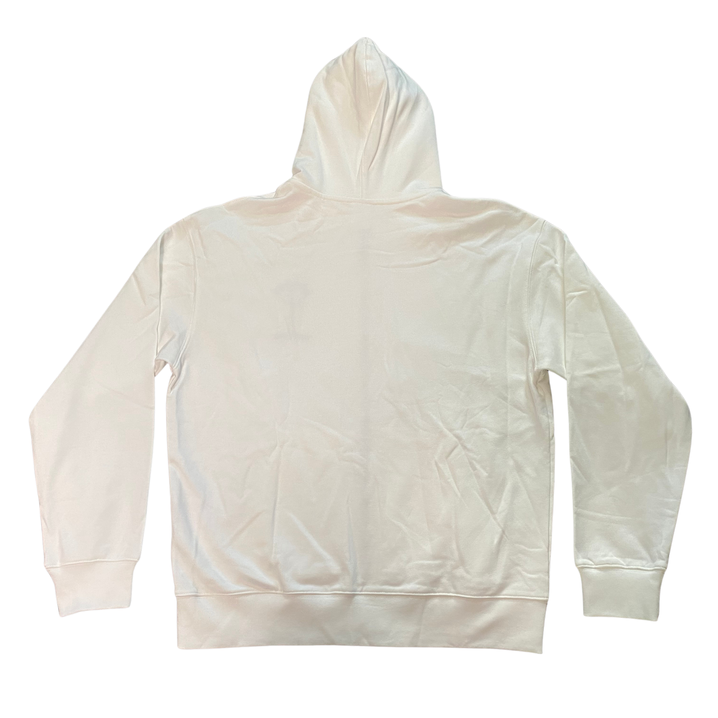 GOD SON NEVER FALL white zip-up hoodie