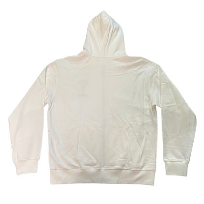 GOD SON NEVER FALL white zip-up hoodie