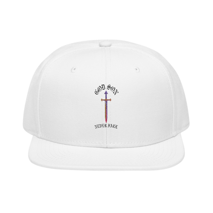 God Son Never Fall White Snapback Cap 