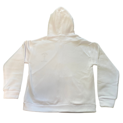 GOD SON NEVER FALL white full zip mask hoodie