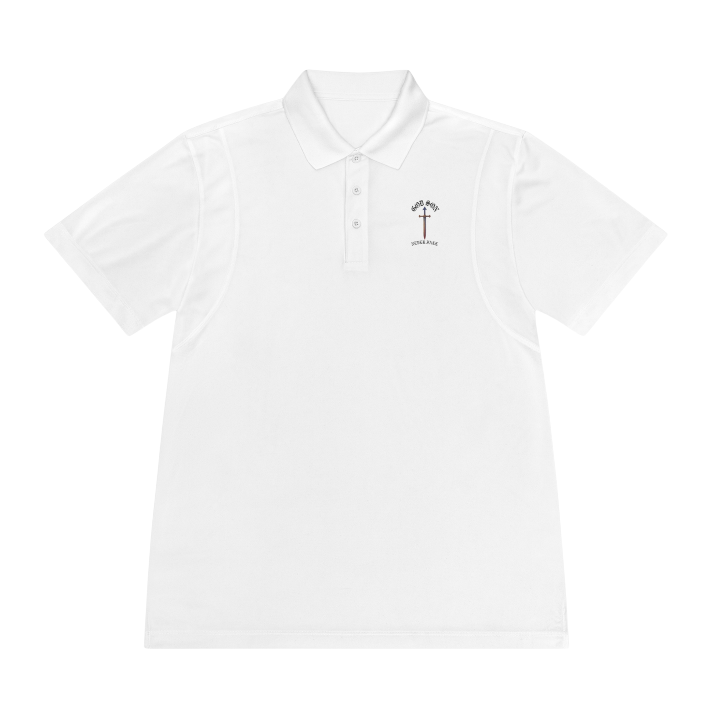 God Son Never Fall White Polo Shirt 